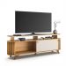 Bancada Decorativa Kirby 1.8 TV até 70 Polegadas Ripada Cinamomo/Off White G26 - Gran belo