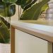 Bancada Decorativa Loser MDP Pintura UV 2 Portas Deslizantes até 65 Cumaru/Opala G97 - Gran Belo