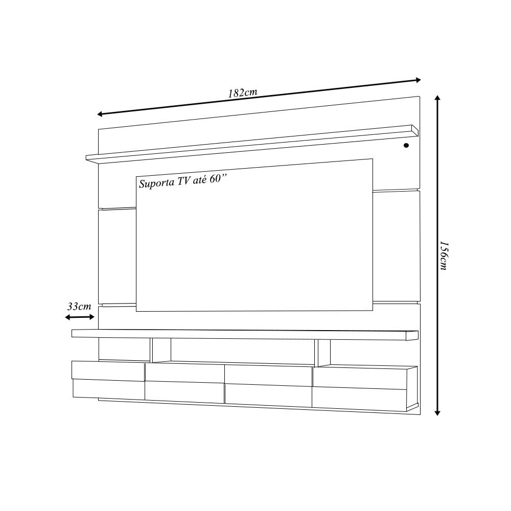Bancada Suspensa Grok MDP Pintura UV até 60 Cinamomo/OffWhite G97 - Gran Belo
