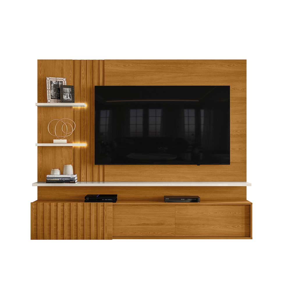 Bancada Suspensa Mesaque MDP Pintura UV até 65 Cinamomo/OffWhite G97 - Gran Belo