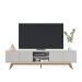 Bancada TV Decorativa Sala de Estar Queiroz Off White/Matte G73 - Gran Belo