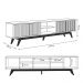 Bancada TV Decorativa Sala de Estar Queiroz Off White/Matte G73 - Gran Belo