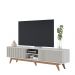 Bancada TV Decorativa Sala de Estar Queiroz Off White/Matte G73 - Gran Belo