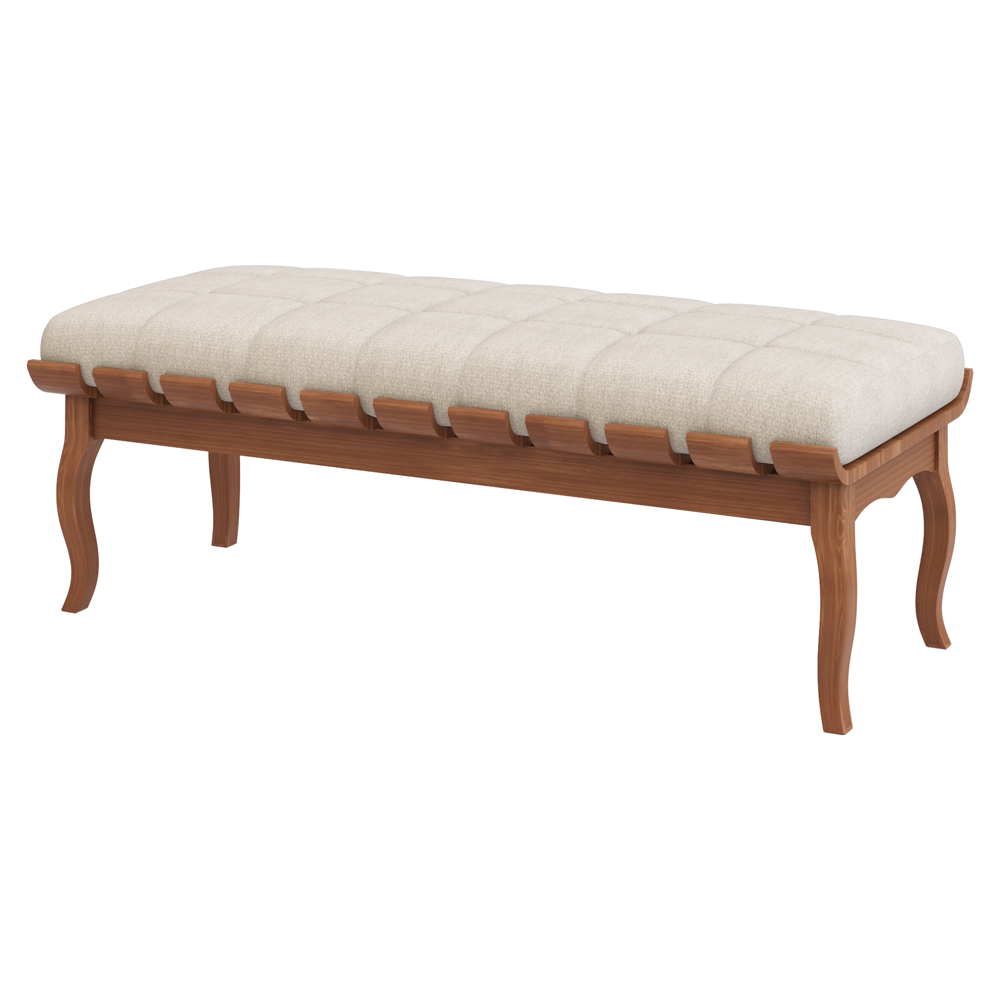 Banco Decorativo Sala de Estar Fiord 160cm Linho Bege G42 - Gran Belo
