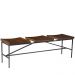 Banco Decorativo para Varanda Cozinha 3 Lugares Dresden 140cm Grafite Madeira Maciça Rustic Brown - Gran Belo
