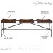 Banco Decorativo para Varanda Cozinha 3 Lugares Dresden 140cm Grafite Madeira Maciça Rustic Brown - Gran Belo