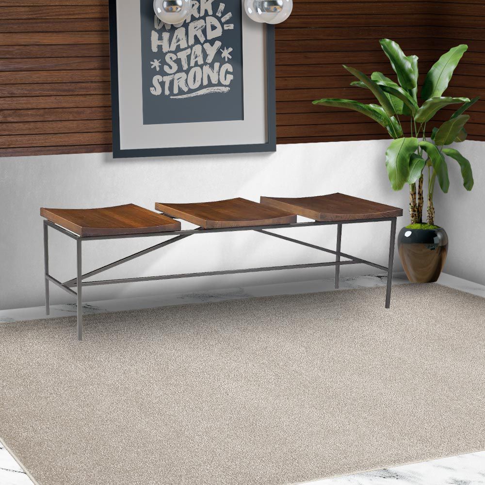 Banco Decorativo para Varanda Cozinha 3 Lugares Dresden 140cm Grafite Madeira Maciça Rustic Brown - Gran Belo