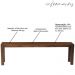 Banco Decorativo para Varanda Cozinha Dumai 120cm Madeira Maciça Walnut Escovado G54 - Gran Belo