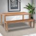 Banco Decorativo para Varanda Cozinha Dumai 120cm Madeira Maciça Walnut Escovado G54 - Gran Belo