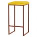 Banqueta Decorativa Billie Base Bronze Suede Amarelo G41 - Gran Belo