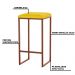 Banqueta Decorativa Billie Base Bronze Suede Amarelo G41 - Gran Belo