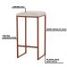 Banqueta Decorativa Billie Base Bronze Suede Bege G41 - Gran Belo