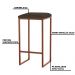 Banqueta Decorativa Billie Base Bronze Suede Marrom G41 - Gran Belo