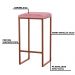 Banqueta Decorativa Billie Base Bronze Suede Rosa - Gran Belo