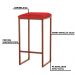 Banqueta Decorativa Billie Base Bronze Suede Vermelho G41 - Gran Belo