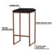 Banqueta Decorativa Billie Base Bronze Veludo Preto G41 - Gran Belo
