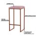 Banqueta Decorativa Billie Base Bronze Veludo Rosê - Gran Belo