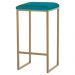 Banqueta Decorativa Billie Base Gold Suede Azul Claro - Gran Belo