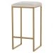 Banqueta Decorativa Billie Base Gold Suede Bege G41 - Gran Belo