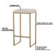 Banqueta Decorativa Billie Base Gold Suede Bege G41 - Gran Belo