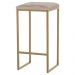Banqueta Decorativa Billie Base Gold Suede Cappuccino - Gran Belo