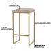 Banqueta Decorativa Billie Base Gold Suede Cappuccino - Gran Belo