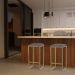 Banqueta Decorativa Billie Base Gold Suede Cinza G41 - Gran Belo