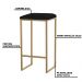 Banqueta Decorativa Billie Base Gold Suede Preto G41 - Gran Belo