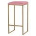 Banqueta Decorativa Billie Base Gold Suede Rosa G41 - Gran Belo
