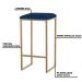 Banqueta Decorativa Billie Base Gold Veludo Azul G41 - Gran Belo