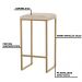 Banqueta Decorativa Billie Base Gold Veludo Bege G41 - Gran Belo