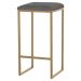 Banqueta Decorativa Billie Base Gold Veludo Cinza G41 - Gran Belo