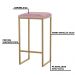 Banqueta Decorativa Billie Base Gold Veludo Rosê G41 - Gran Belo