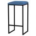 Banqueta Decorativa Billie Base Preta Suede Azul Marinho G41 - Gran Belo