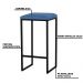 Banqueta Decorativa Billie Base Preta Suede Azul Marinho G41 - Gran Belo