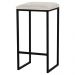 Banqueta Decorativa Billie Base Preta Suede Bege - Gran Belo