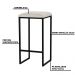 Banqueta Decorativa Billie Base Preta Suede Bege - Gran Belo