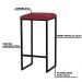 Banqueta Decorativa Billie Base Preta Suede Bordô G41 - Gran Belo