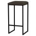 Banqueta Decorativa Billie Base Preta Suede Marrom G41 - Gran Belo