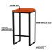 Banqueta Decorativa Billie Base Preta Suede Telha G41 - Gran Belo