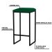 Banqueta Decorativa Billie Base Preta Suede Verde G41 - Gran Belo