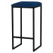 Banqueta Decorativa Billie Base Preta Veludo Azul G41 - Gran Belo