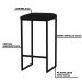 Banqueta Decorativa Billie Base Preta Veludo Preto G41 - Gran Belo