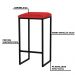 Banqueta Decorativa Billie Base Preta Veludo Vermelho G41 - Gran Belo