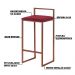 Banqueta Decorativa Jasmine Base Bronze Suede Bordô G41 - Gran Belo