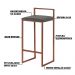 Banqueta Decorativa Jasmine Base Bronze Suede Cinza G41 - Gran Belo