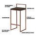Banqueta Decorativa Jasmine Base Bronze Suede Marrom G41 - Gran Belo