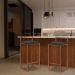Banqueta Decorativa Jasmine Base Bronze Suede Marrom G41 - Gran Belo