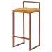 Banqueta Decorativa Jasmine Base Bronze Suede Mostarda G41 - Gran Belo