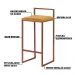 Banqueta Decorativa Jasmine Base Bronze Suede Mostarda G41 - Gran Belo
